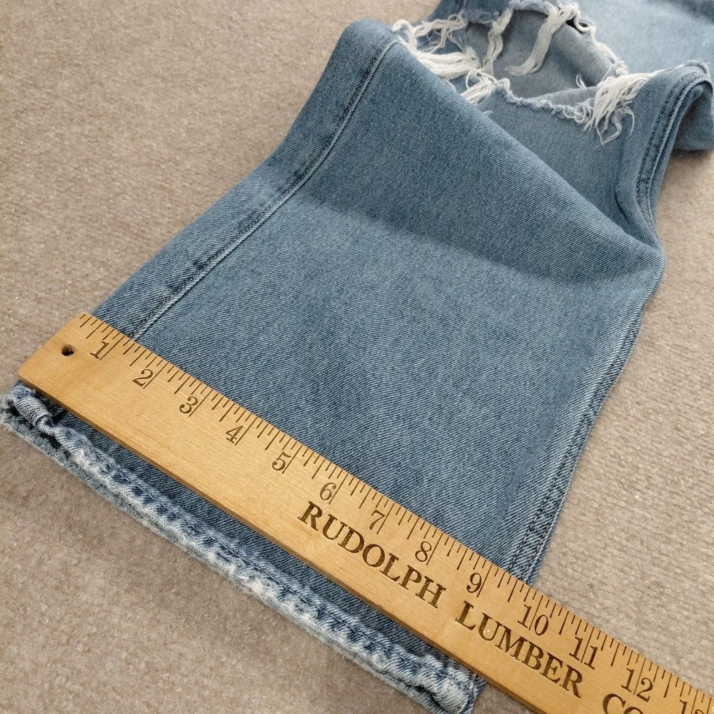 Hollister Jeans Ultra High-Rise Baggy Distressed Blue Wash Jeans Size23R 000R‎